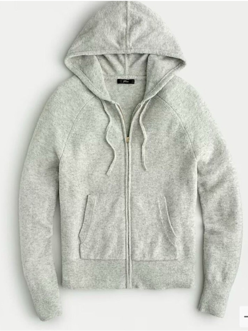 J. Crew Light Gray Alpaca-Wool Blend Zip Hoodie XS